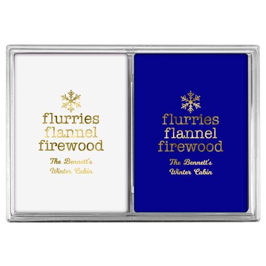 Flurries Flannel Firewood Double Deck Playing Cards